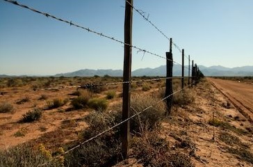 Barbed wire fence